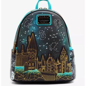 Loungefly Harry Potter Hogwarts Castle Constellations GITD Mini Backpack NWT